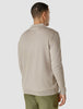 Silk / Cotton Long Sleeve Polo Light Grey