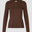 Women Rib T-shirt Long Sleeve Espresso