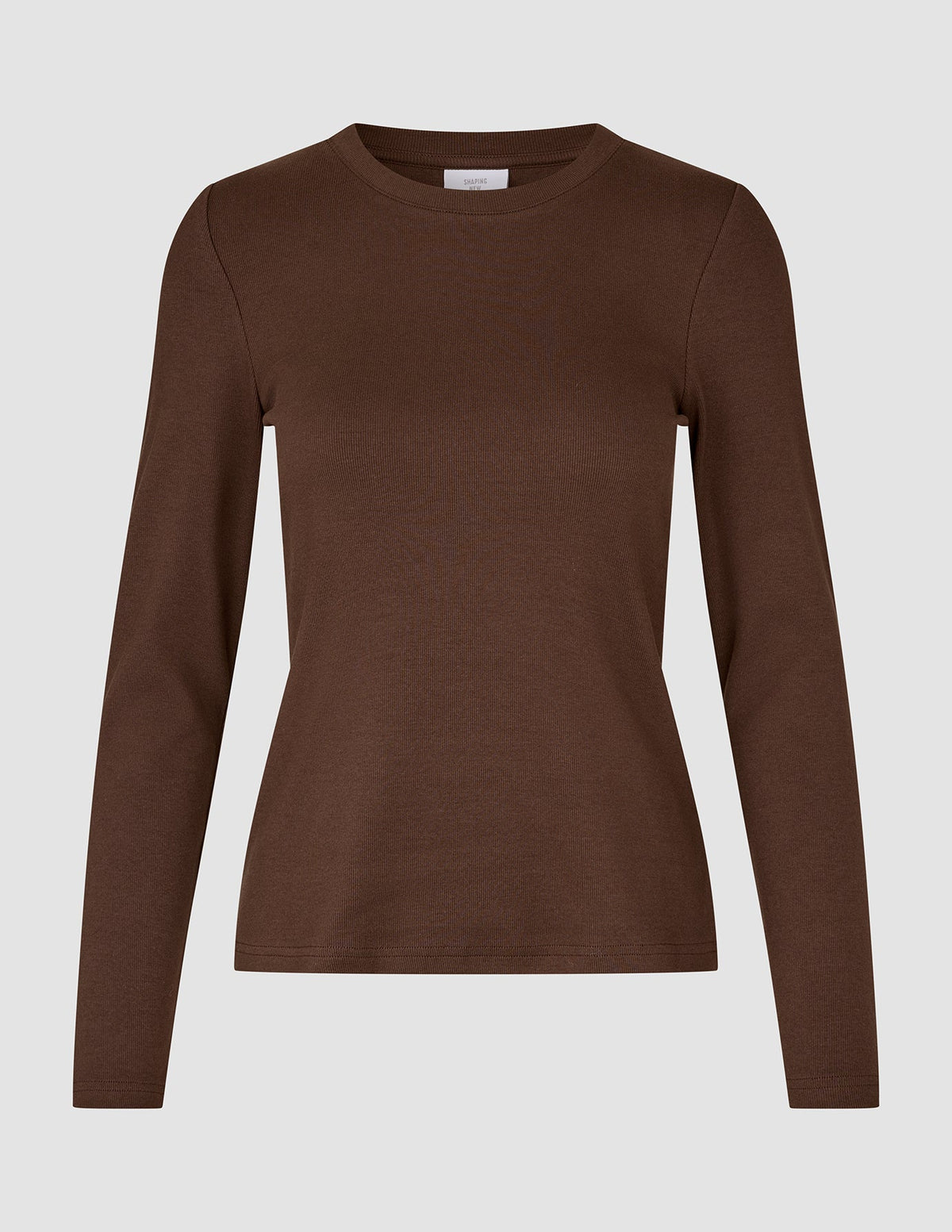 Women Rib T-shirt Long Sleeve Espresso