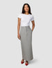 Essential Maxi Skirt Light Grey Pinstriped