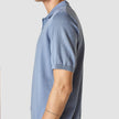 Silk / Cotton Short Sleeve Polo Cloud Blue