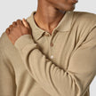 Premium Merino Long Sleeve Polo Sahara