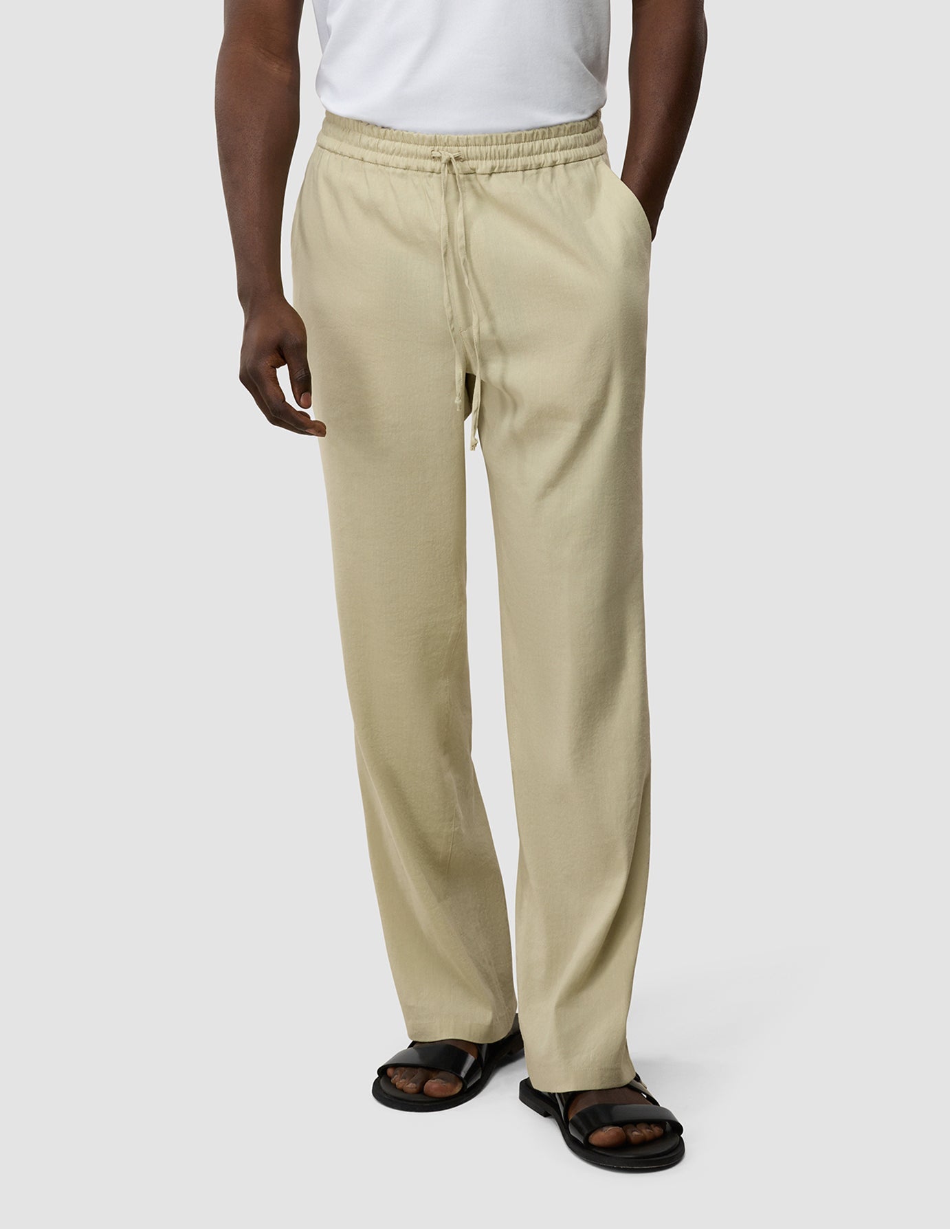 Refined Linen Pants Soft Sand