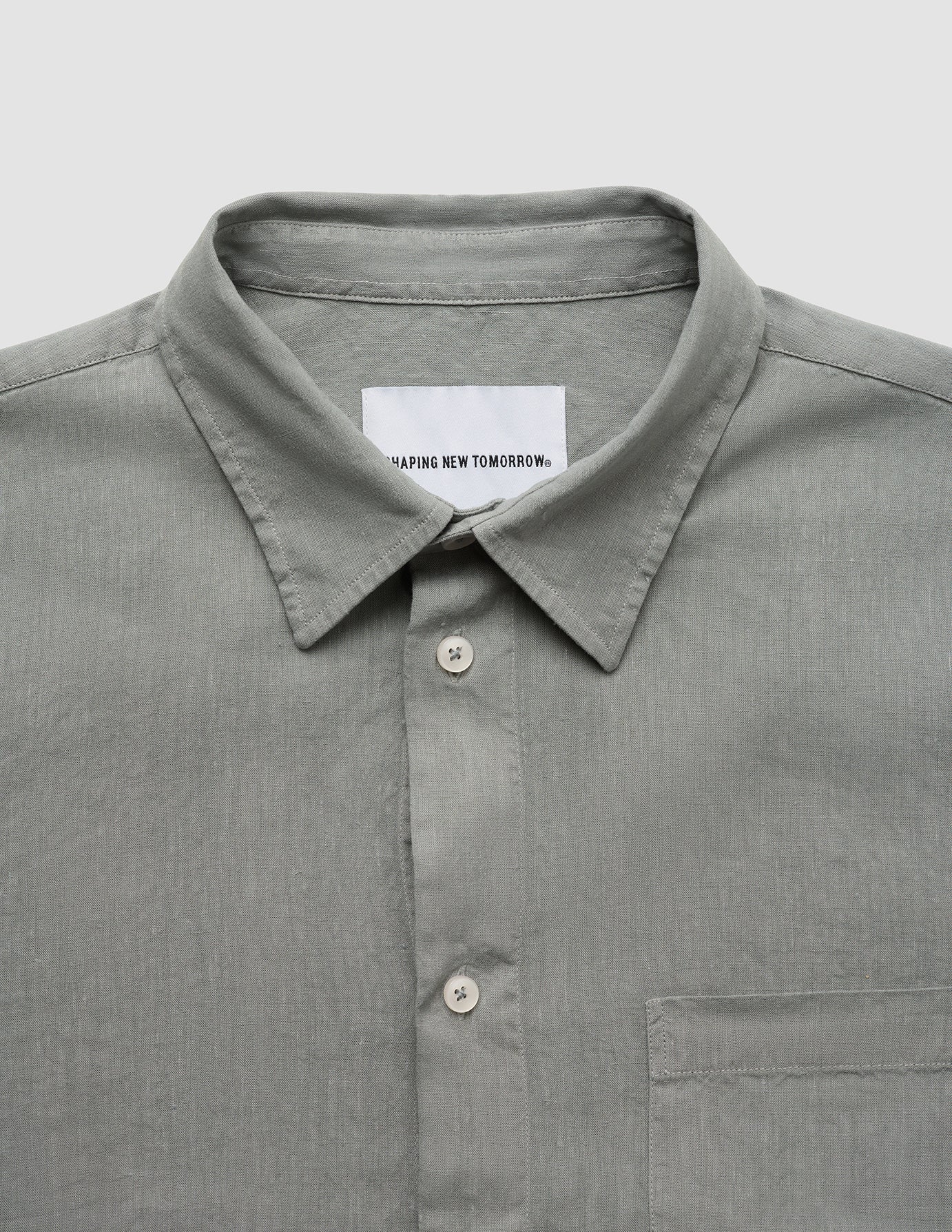 Refined Linen Long Sleeve Shirt Stone Grey