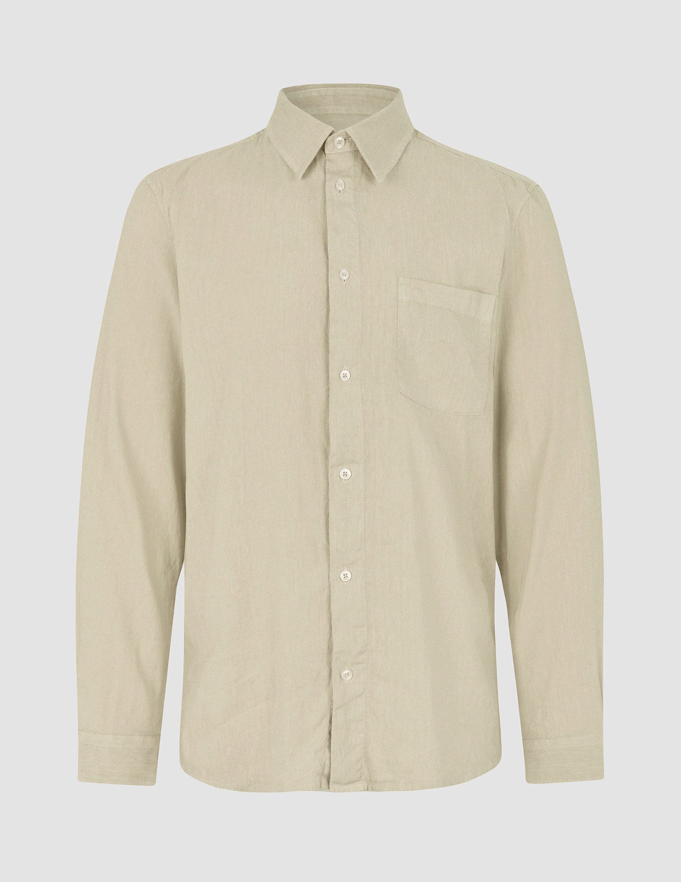 Refined Linen Long Sleeve Shirt Soft Sand
