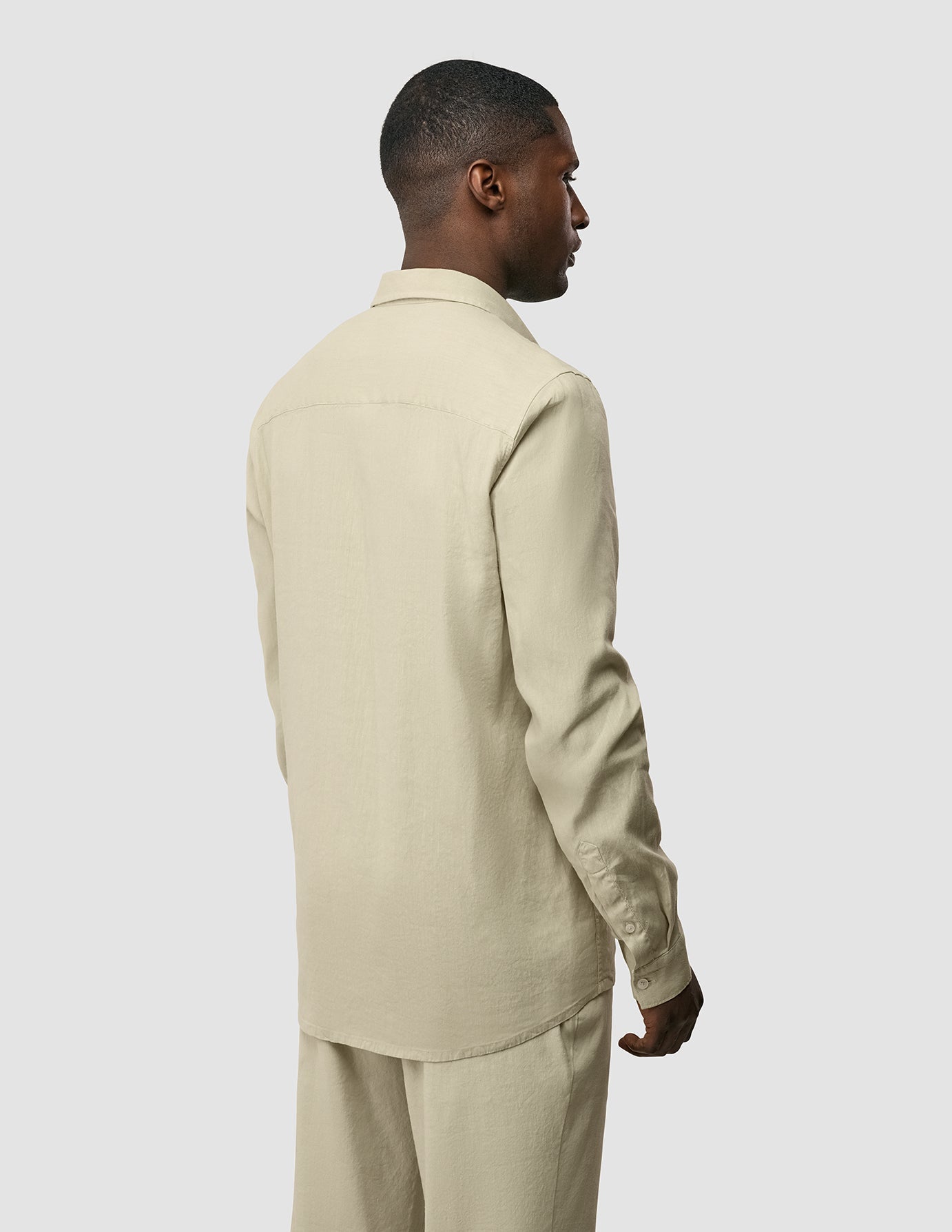 Refined Linen Long Sleeve Shirt Soft Sand