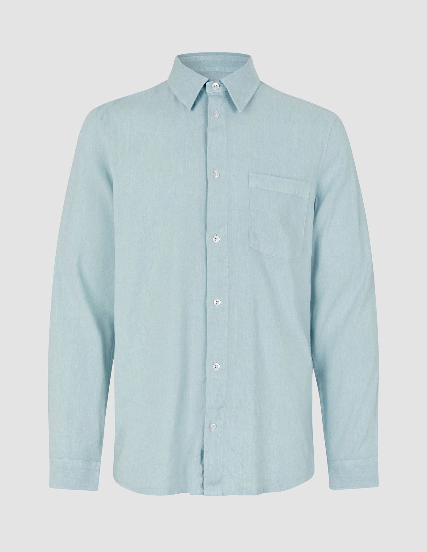 Refined Linen Long Sleeve Shirt Sky Blue