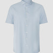 Short-Sleeved Tech Linen Shirt Sea Blue