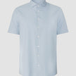 Short-Sleeved Tech Linen Shirt Sea Blue