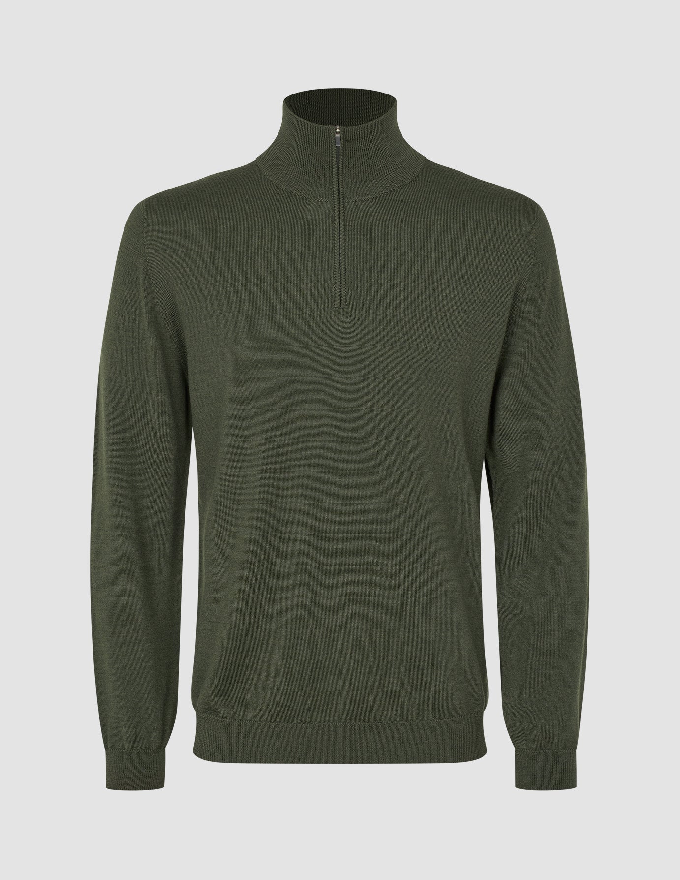 Seamless Premium Merino Knit Half Zip Green Night
