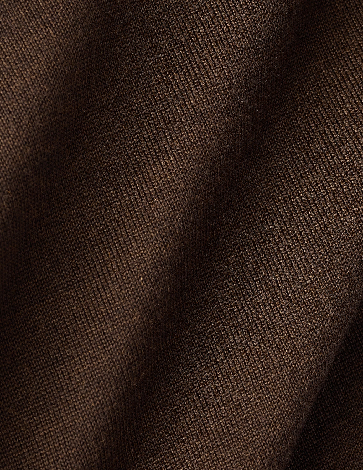 Seamless Premium Merino Knit Half Zip Saddle Brown