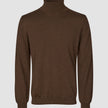Seamless Premium Merino Knit Turtleneck Saddle Brown