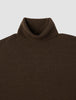 Seamless Premium Merino Knit Turtleneck Saddle Brown