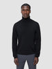 Seamless Premium Merino Knit Turtleneck Black