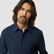 Seersucker Casual Shirt Dark Navy