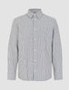 Seersucker Casual Shirt Navy Stripes