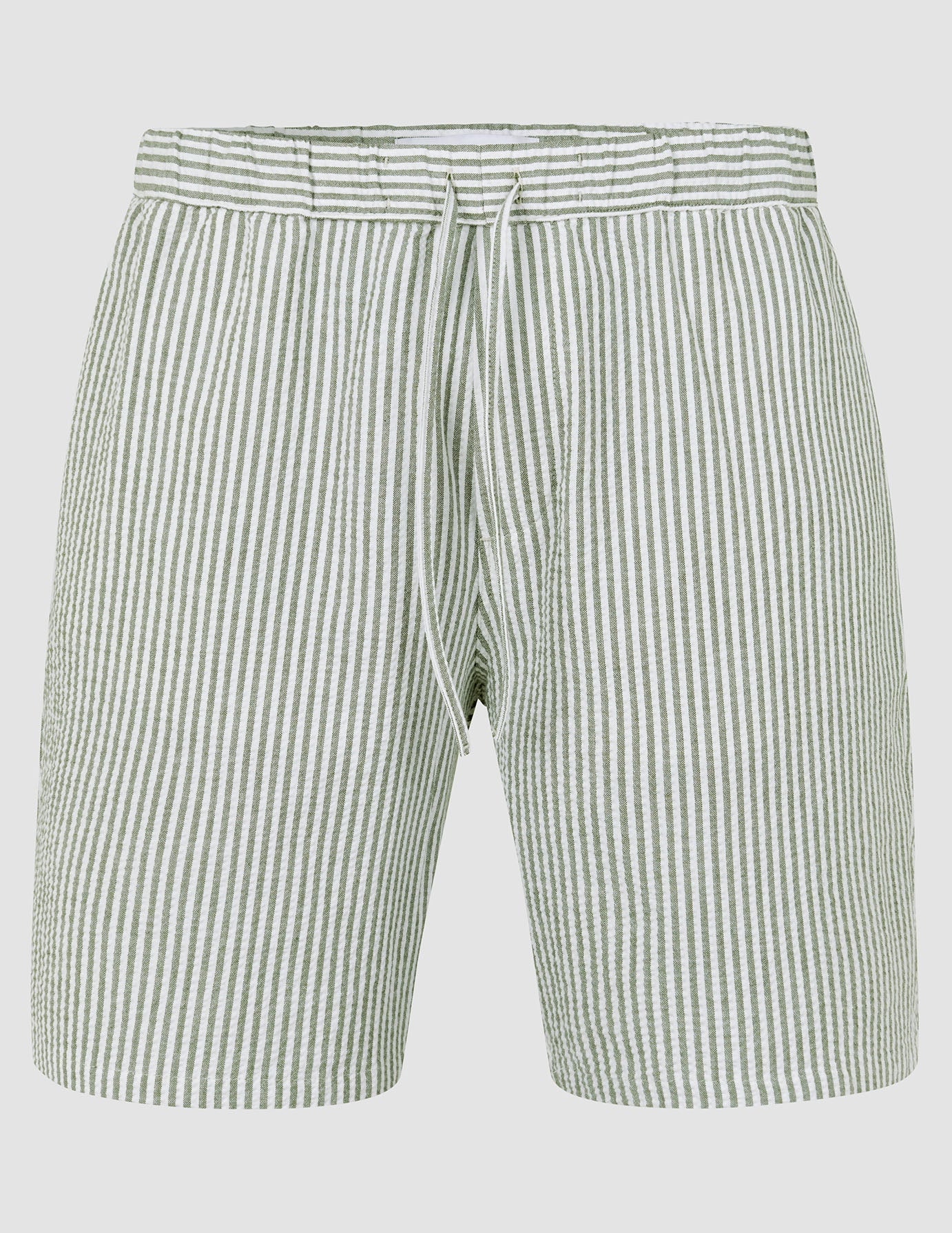 Seersucker Shorts Green Stripes