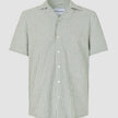 Seersucker Short Sleeve Shirt Green Stripes