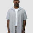 Seersucker Short Sleeve Shirt Navy Stripes
