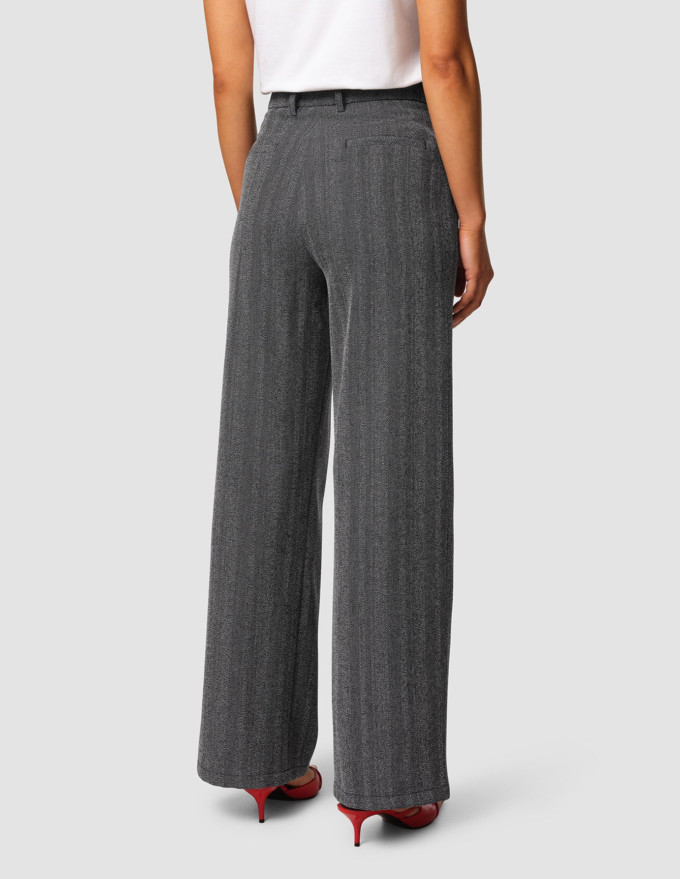 Serene Pants Wide Grey Herringbone