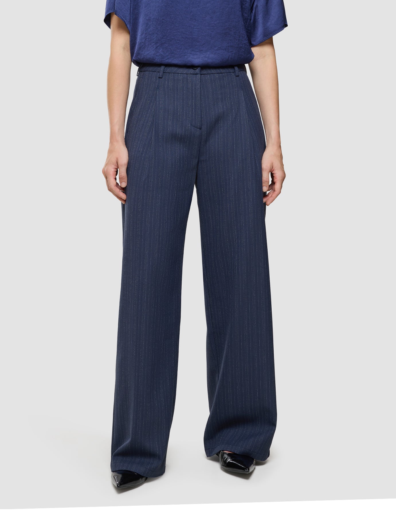 Serene Set Marine Pinstripe Short Jacket Pants