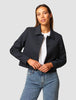 Serene Short Jacket Black Night Pinstripe