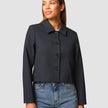 Serene Short Jacket Black Night Pinstripe