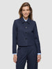 Women's Serene Short Jacket Marine Pinstripe