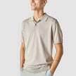 Silk / Cotton Short Sleeve Polo Light Grey