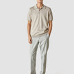 Silk / Cotton Short Sleeve Polo Light Grey