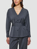 Women's Skye Belted Overshirt Charcoal Melange