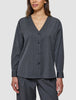 Skye Set Charcoal Melange Belted Overshirt & Wide Pants