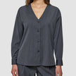 Skye Set Charcoal Melange Belted Overshirt & Wide Pants