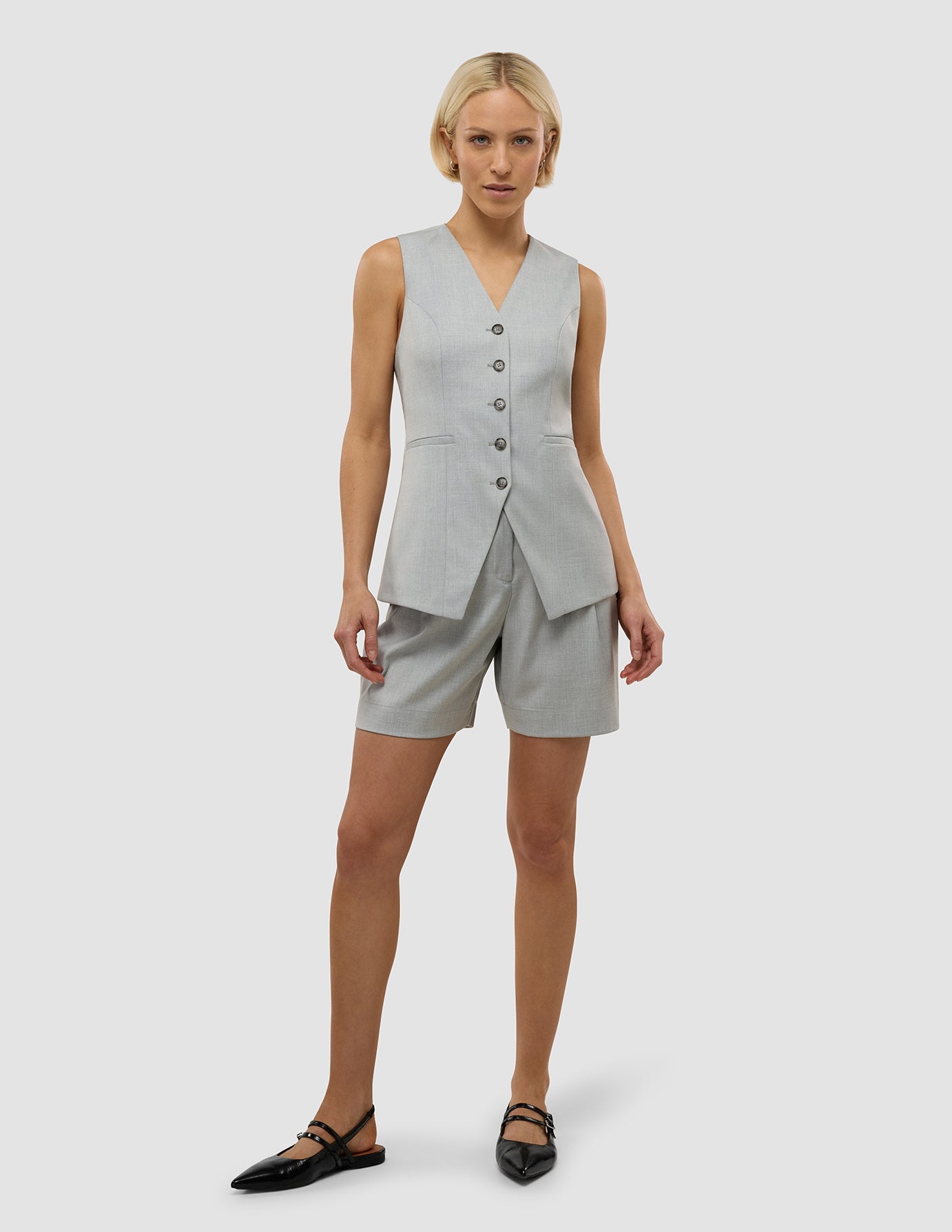 Women's Skye Long Vest Grey Pine Melange