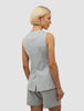 Skye Set Grey Pine Melange Long Vest & Shorts