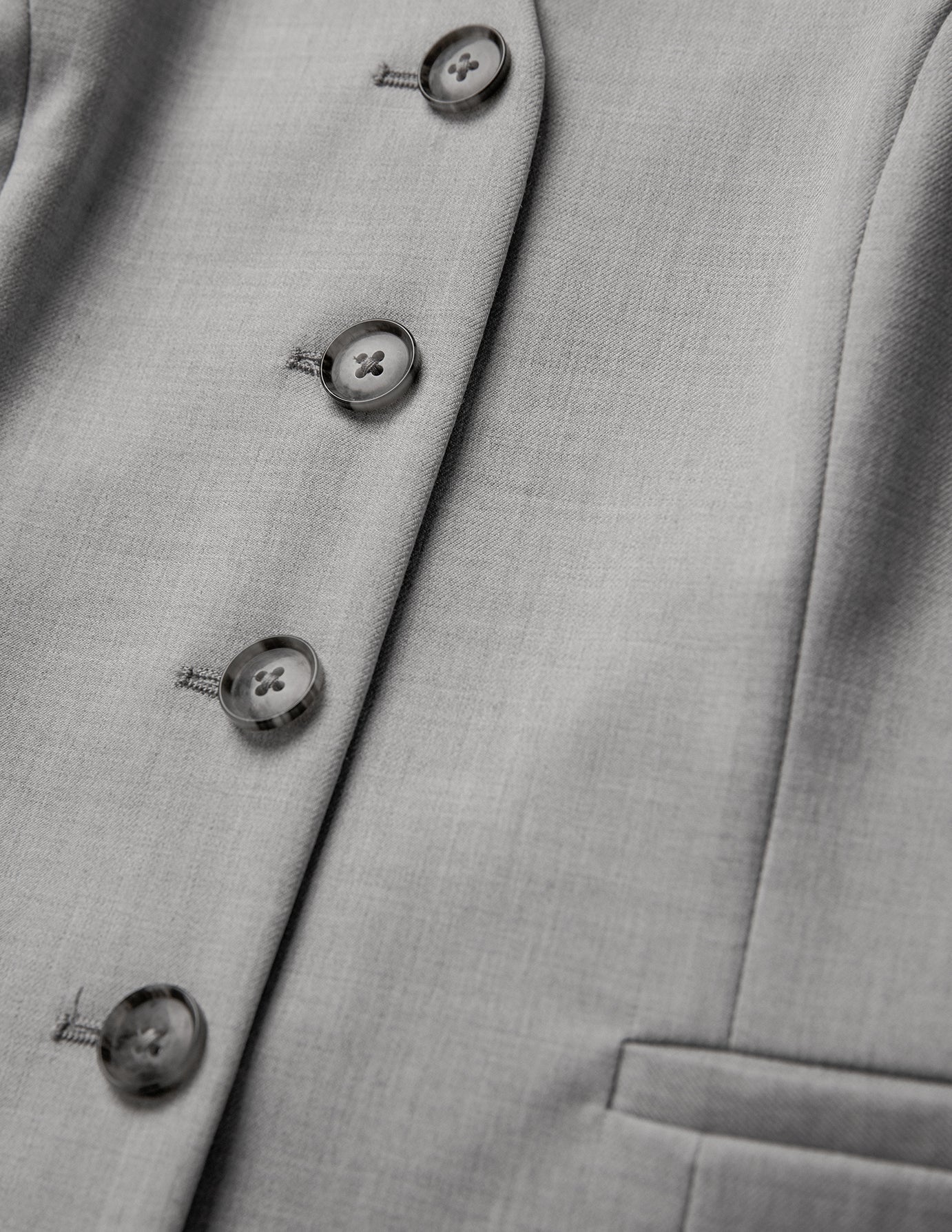 Skye Set Grey Pine Melange Long Vest & Shorts