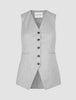 Skye Set Grey Pine Melange Long Vest & Shorts