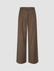 Skye Set Dark Chestnut Melange Shirt & Wide Pants
