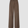 Skye Set Dark Chestnut Melange Shirt & Wide Pants
