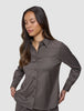 Skye Set Dark Chestnut Melange Shirt & Wide Pants