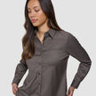 Skye Set Dark Chestnut Melange Shirt & Wide Pants