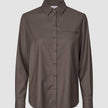 Skye Set Dark Chestnut Melange Shirt & Wide Pants
