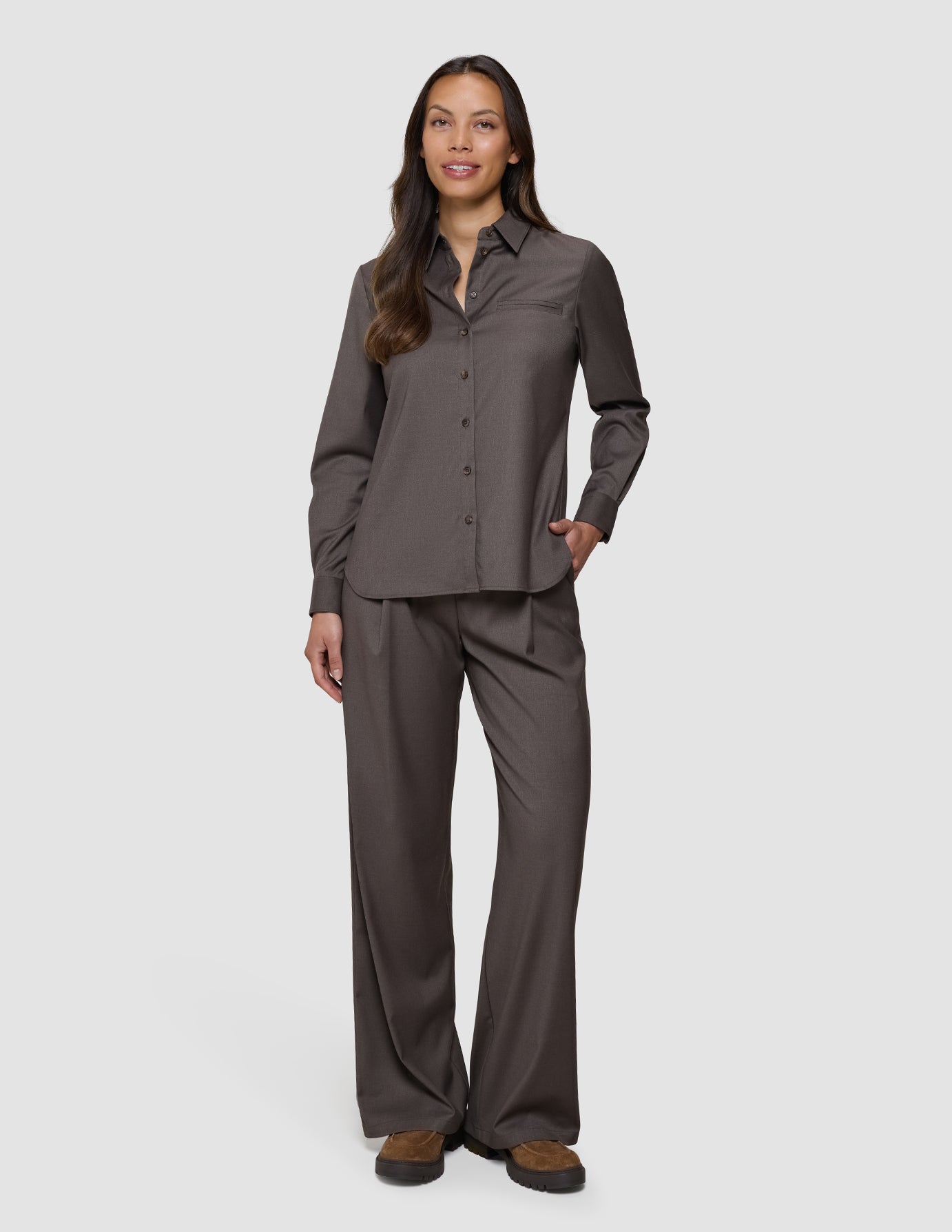 Women's Skye Shirt Dark Chestnut Melange