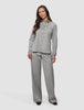 Skye Set Mellow Beige Herringbone Shirt & Wide Pants