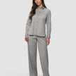 Skye Set Mellow Beige Herringbone Shirt & Wide Pants