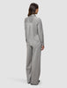 Skye Set Mellow Beige Herringbone Shirt & Wide Pants