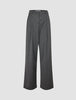 Skye Set Charcoal Melange Belted Overshirt & Wide Pants