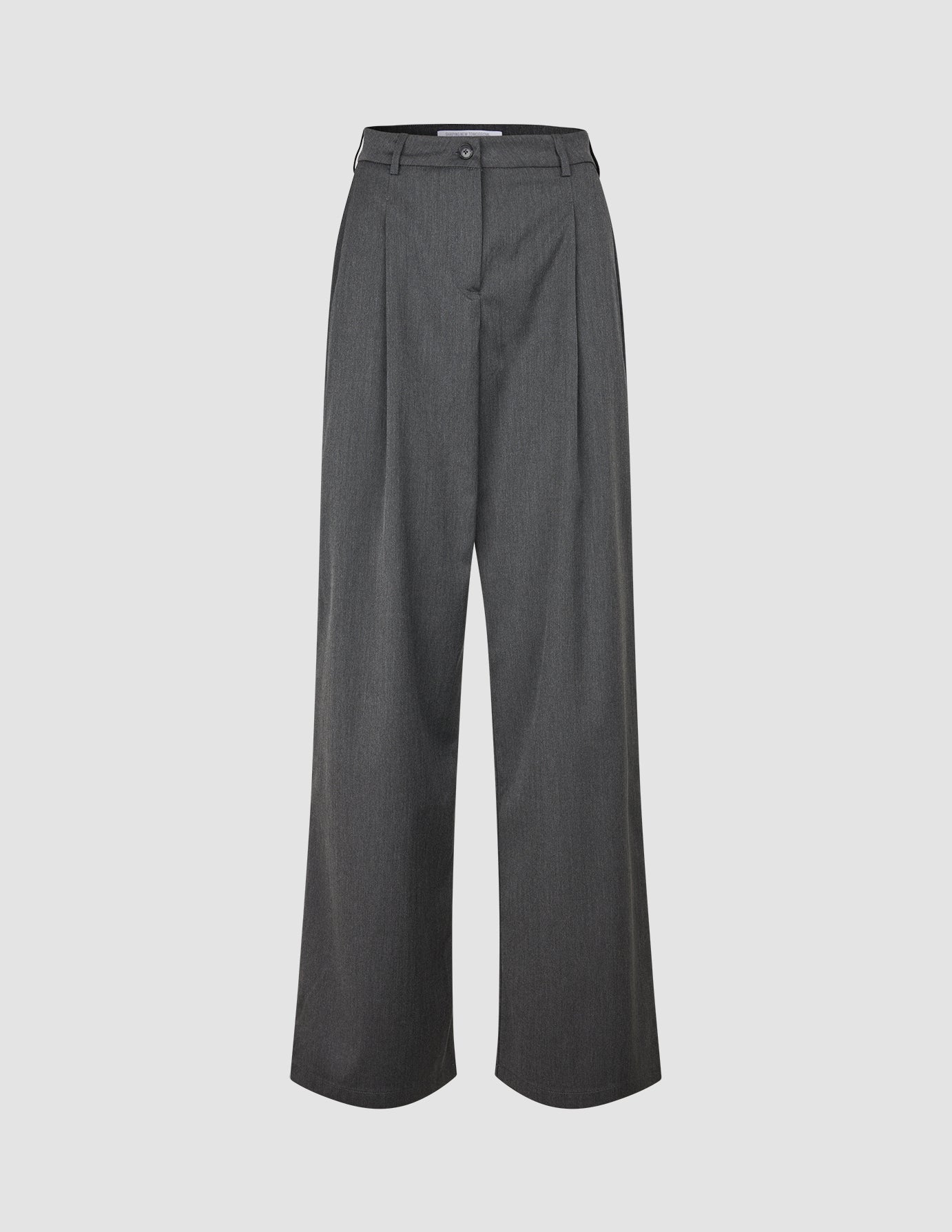 Skye Set Charcoal Melange Belted Overshirt & Wide Pants