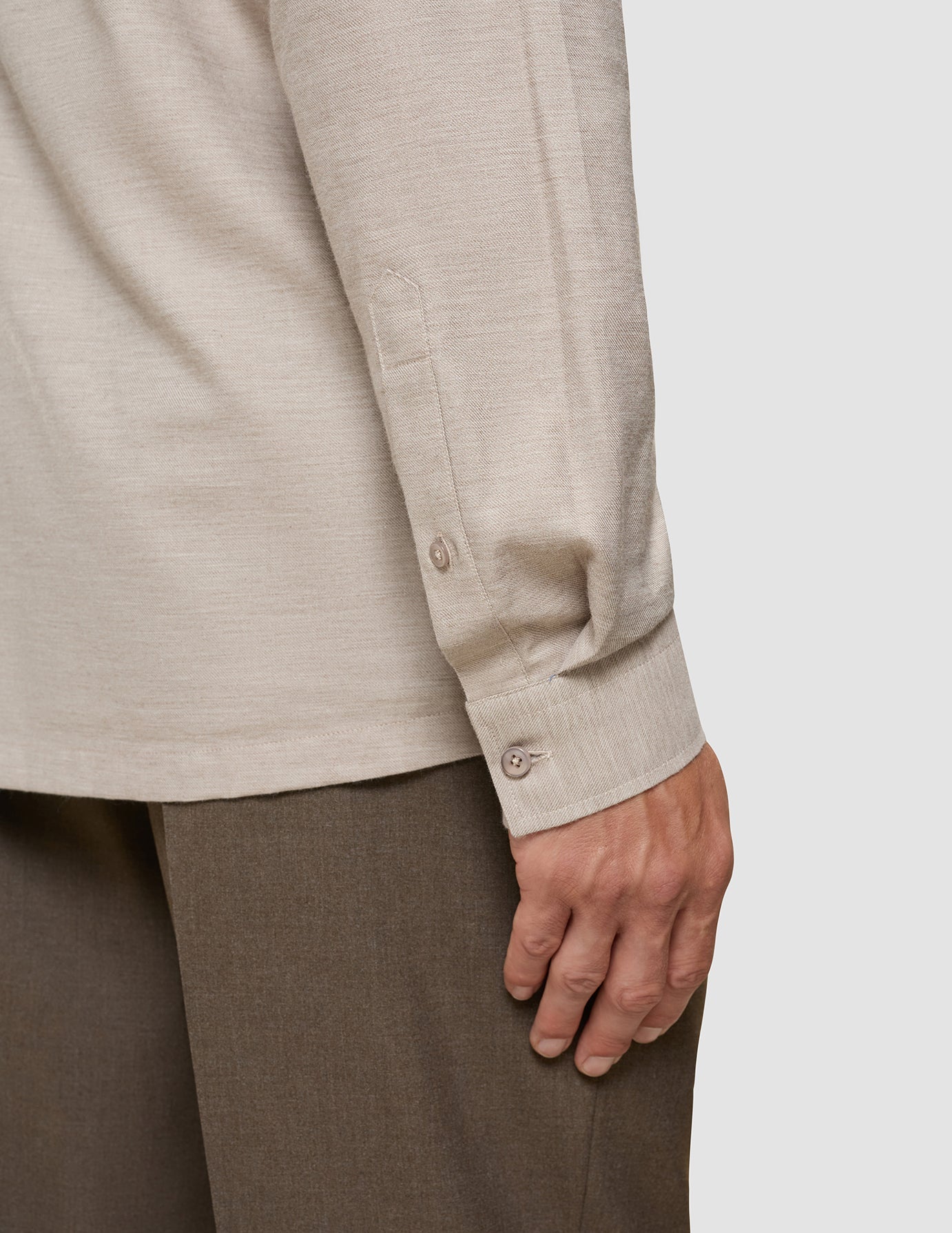 Soft Flannel Shirt Beige