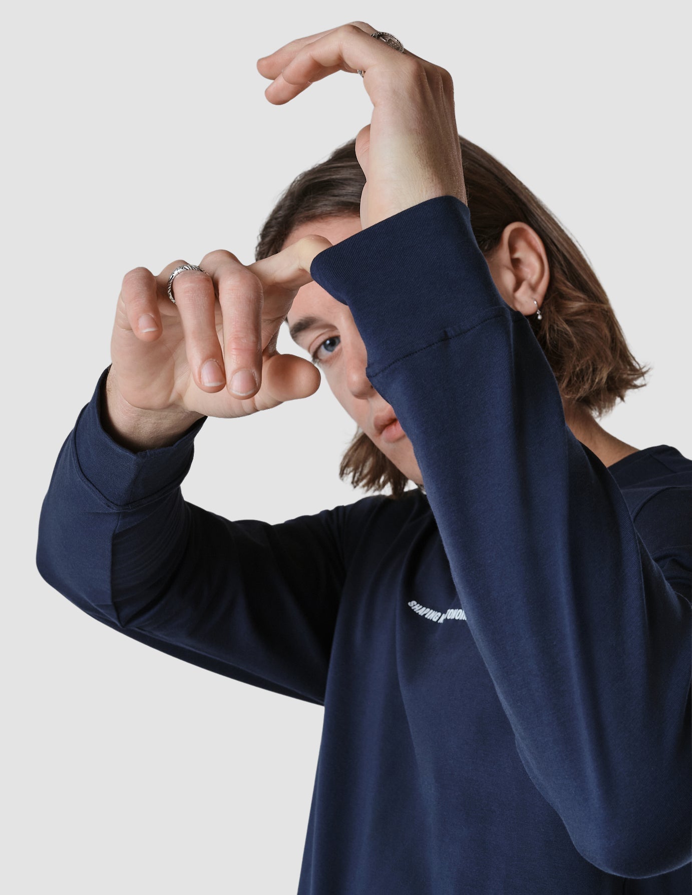 Supima Autograph Long-Sleeved T-shirt Navy